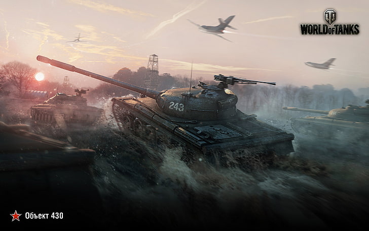 Poster permainan World of Tanks, World of Tanks, tank, obj.430, Объект 430, penargetan, pesawat, video game, Wallpaper HD