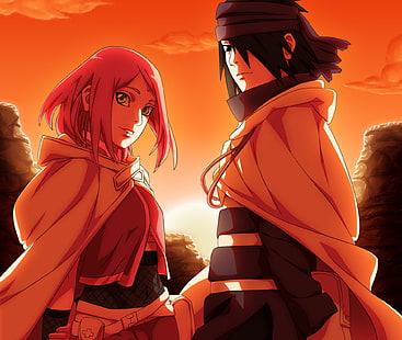 Anime, Naruto, Sakura Haruno, Sasuke Uchiha, HD wallpaper HD wallpaper