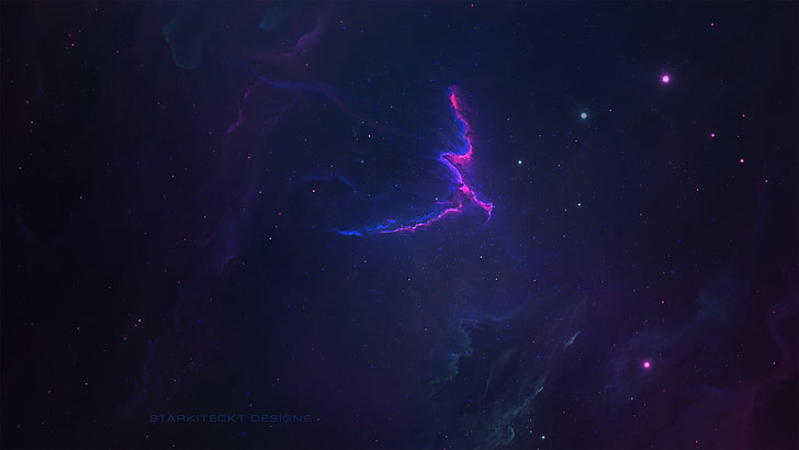 wallpaper nebula cloud, Sci Fi, Nebula, Abstrak, Biru, Kosmos, Gelap, Ungu, Luar Angkasa, Wallpaper HD