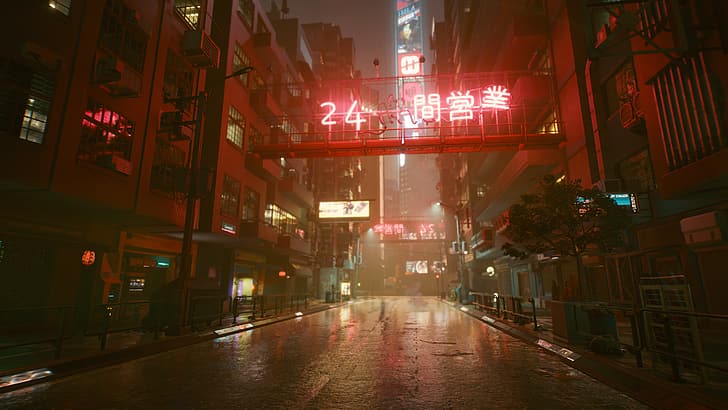Cyberpunk 2077, Nacht, Stadt, Cyber, futuristisch, HD-Hintergrundbild