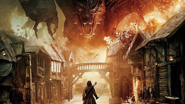 Smaug, O Hobbit: A Desolação de Smaug, filmes, HD papel de parede