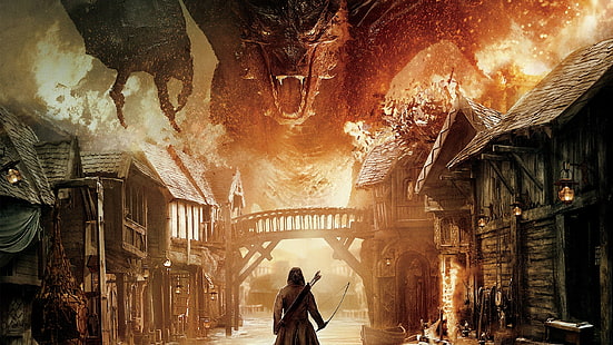 Smaug, Hobbit: Smaug'un Çorak Toprakları, Filmler, HD masaüstü duvar kağıdı HD wallpaper