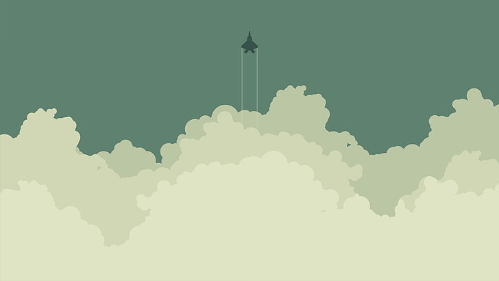 flying gray jet illustration, Ace Combat, Flatdesign, military aircraft, aircraft, sky, clouds, video games, HD wallpaper