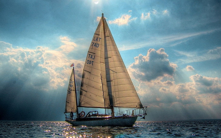 水の青海船帆船ヨットスカイスケープ1280x800自然海hdアート 青 水 Hdデスクトップの壁紙 Wallpaperbetter