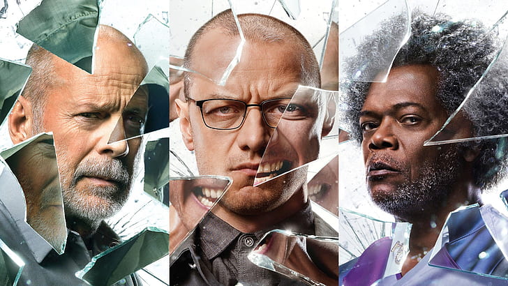 Film, Glass, Bruce Willis, Glass (Film), James McAvoy, Samuel L. Jackson, HD tapet
