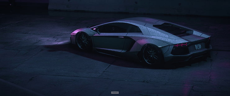 graue Coupé digitale Tapete, CROWNED, Need for Speed, Lamborghini Aventador, Fahrzeug, HD-Hintergrundbild HD wallpaper