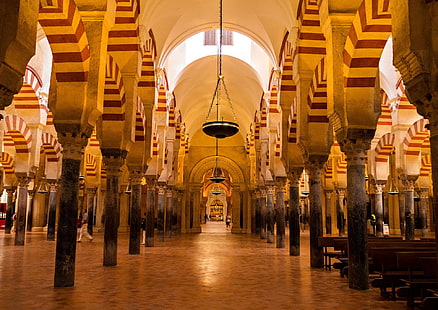 Mosques, Mosque, Arch, Columns, Cordoba, Spain, HD wallpaper HD wallpaper