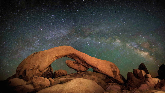 Rocks Stones Night Galaxy ดาวทางช้างเผือก HD, ธรรมชาติ, กลางคืน, ดาว, หิน, หิน, กาแล็กซี่, ทาง, ทางช้างเผือก, วอลล์เปเปอร์ HD HD wallpaper