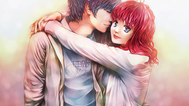Anime Junge und Mädchen, Liebhaber, Mann und Frau Anime Charakter, Anime, Junge, Mädchen, Liebhaber, HD-Hintergrundbild