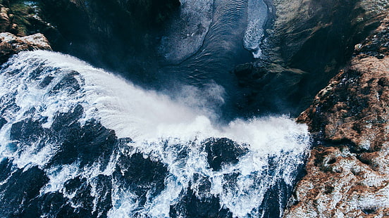 chutes d'eau, nature, eau, cascade, rochers, pierres, rivière, Fond d'écran HD HD wallpaper