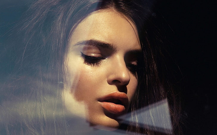 Emily Ratajkowski, wanita, wajah, model, berambut cokelat, Wallpaper HD