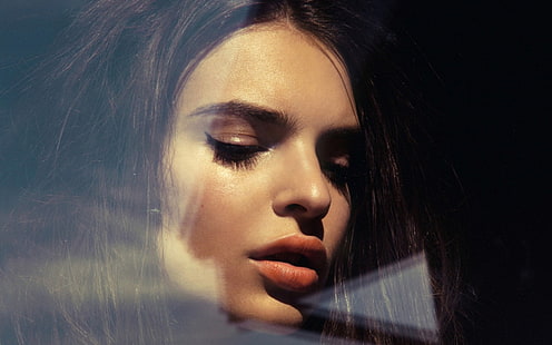 Emily Ratajkowski, wanita, wajah, model, berambut cokelat, Wallpaper HD HD wallpaper