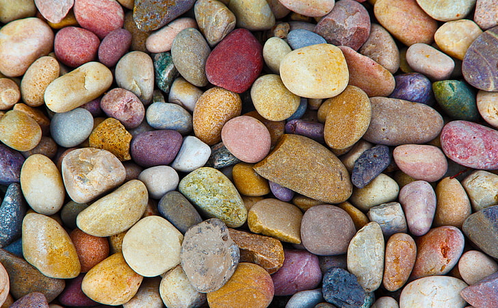 Kieselsteine, Kieselsteine ​​in verschiedenen Farben, Aero, Macro, Pebbles, HD-Hintergrundbild