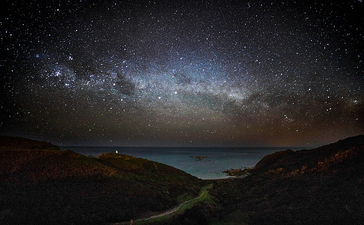 Milky Way, Wellington, body of water, Space, Night, Explore, Leica, Voigtlander, explored, milkyway, 21mm, astrophotography, leicam9voigtlander21mmf18, HD wallpaper