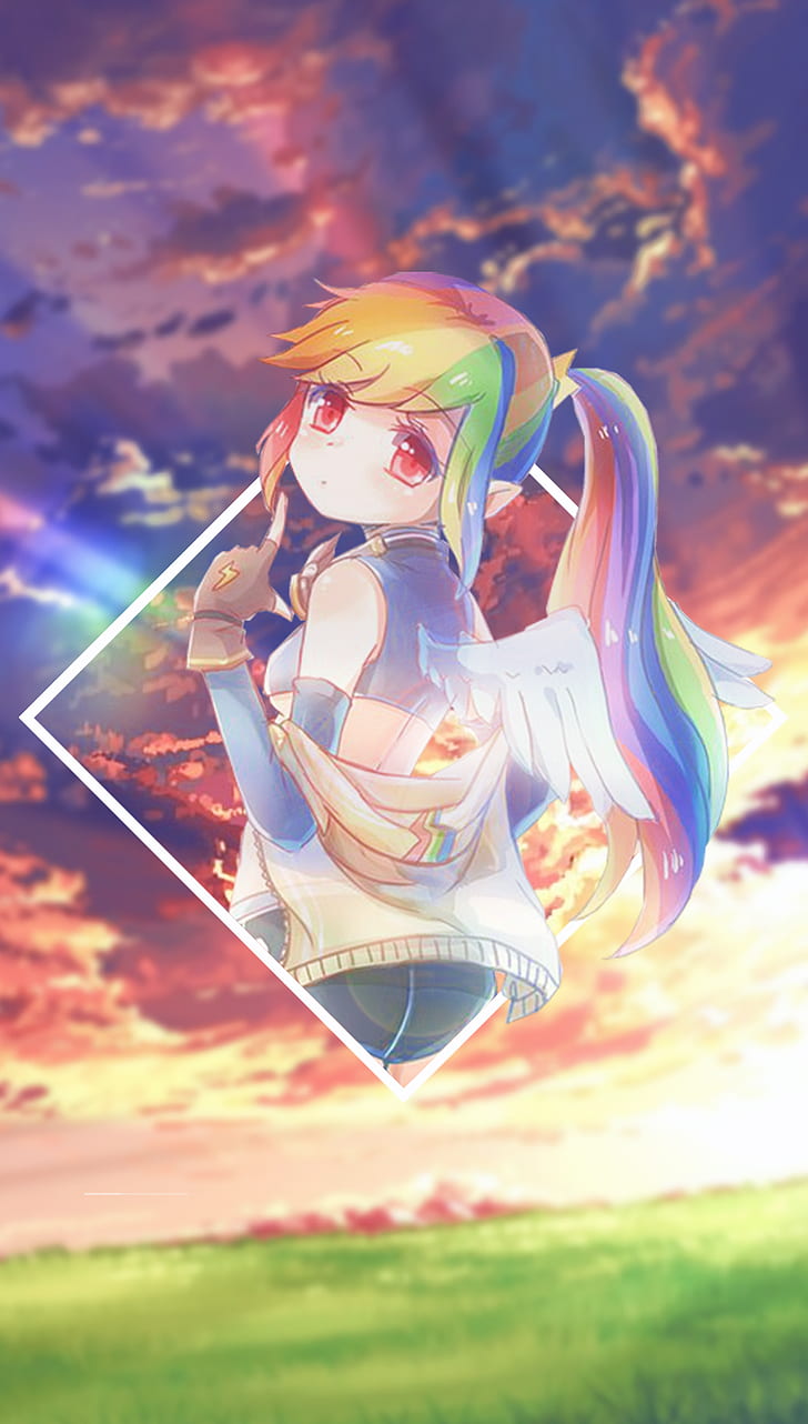 Anime, anime girls, picture-in-picture, My Little Pony, Rainbow Dash, HD  wallpaper | Wallpaperbetter