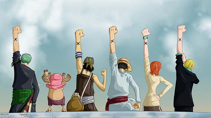 Anime, One Piece, Monkey D.Luffy, Nami (One Piece), Sanji (One Piece), Tony Tony Chopper, Usopp (One Piece), Zoro Roronoa, HD papel de parede