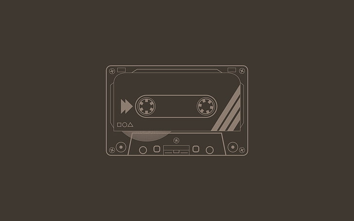 cassette tape illustration, Flatdesign, minimalism, cassette, artwork, tape, HD wallpaper