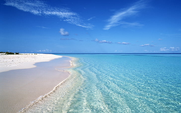 Letnia niebieska fala plażowa, lato, błękit, plaża, fala, Tapety HD