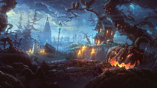 Kürbis, Kerzen, Halloween, Kürbislaterne, drohen, Laterne, Feier, HD-Hintergrundbild HD wallpaper