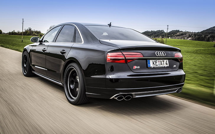 Audi S8 ABT Sportsline-Cars Fond d'écran HD, Audi berline noire, Fond d'écran HD
