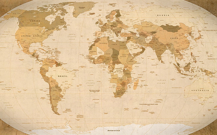 иллюстрация карты мира, карта, карта мира, HD обои