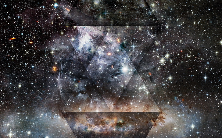 papel de parede galáxia, triângulo, luz, ponto, local, brilho, HD papel de parede