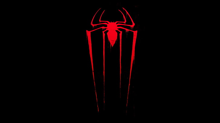 Marvel Spider-Man-Logo, Spinne, dunkel, rot, erstaunlicher Spider-Man, der erstaunliche Spider-Man, HD-Hintergrundbild