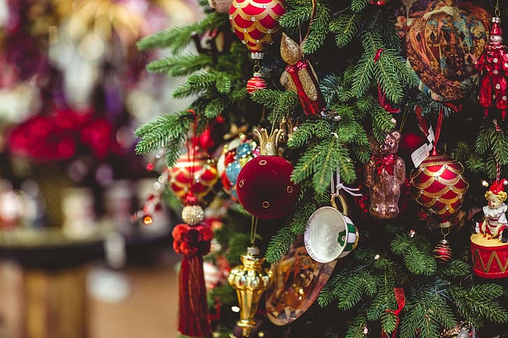 Decoration, Holiday, Christmas Tree, Decorations, Beautiful Toys, Новогодняя Ёлка, Красивые Игрушки, HD wallpaper