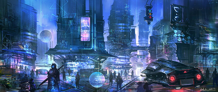 Science Fiction, Cyberpunk, Cyber, digitale Kunst, HD-Hintergrundbild HD wallpaper