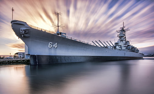 USS Wisconsin BB-64 Iowa-Class Battleship, wallpaper kapal perang abu-abu, Army, Wallpaper HD HD wallpaper