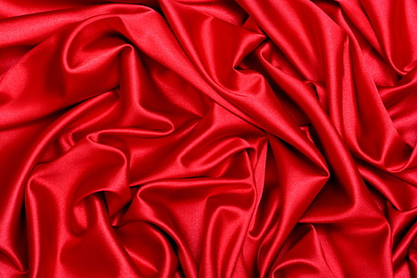 red textile, red, fabric, folds, HD wallpaper HD wallpaper