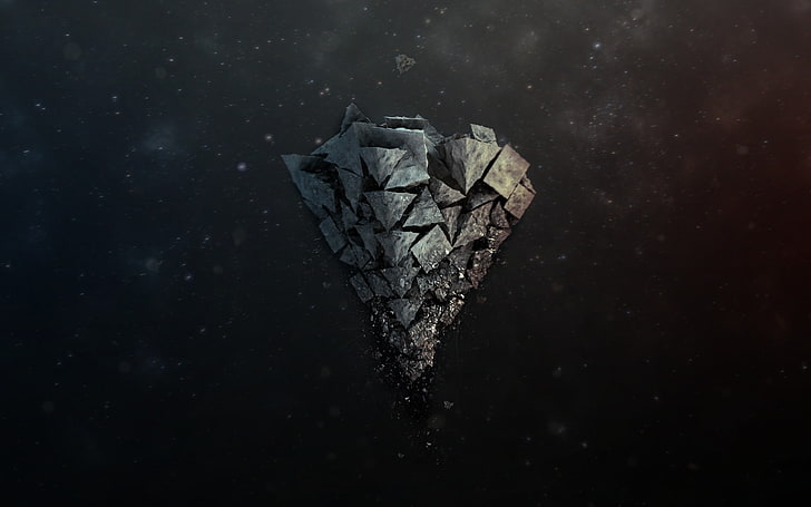 graue Felsen digitale Tapete, Dreieck, digitale Kunst, Felsen, HD-Hintergrundbild