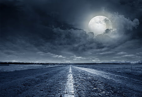 Terre, Lune, Route, Fond d'écran HD HD wallpaper