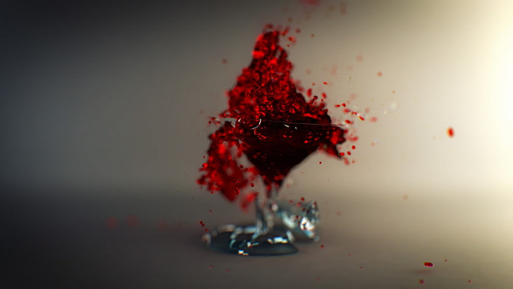 zerbrochen, rot, wein, glas, HD-Hintergrundbild