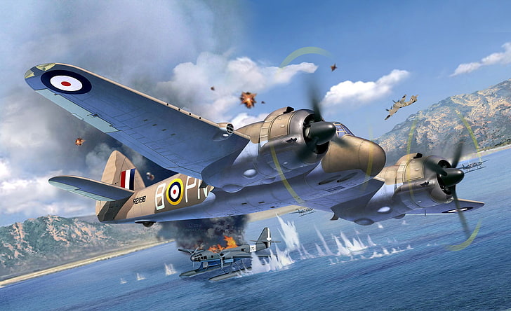 Calèche blanche et brune, Bristol Beaufighter, Seconde Guerre mondiale, avion, avion militaire, avion, militaire, Fond d'écran HD