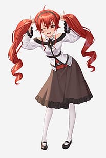Anime Mädchen, Mushoku Tensei, Eris Boreas Greyrat (Mushoku Tensei), lange Haare, Kleid, rote Augen, HD-Hintergrundbild HD wallpaper