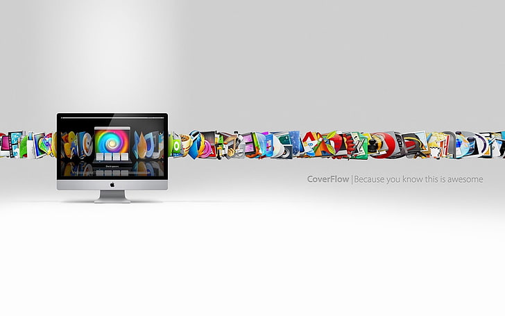 pubblicità argento iMac G6, apple, mac, macintosh, logo, computer, Sfondo HD