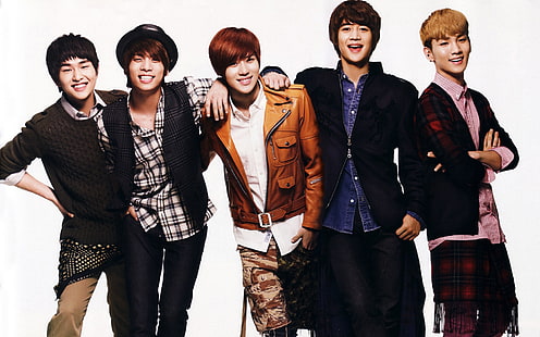 Shinee Band, foto de grupo de cinco homens, randb, cara, cara, homens, boy group, HD papel de parede HD wallpaper