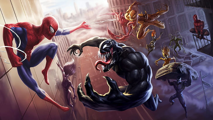 Spider-Man, Carnage (Marvel-Comics), Venom, HD-Hintergrundbild