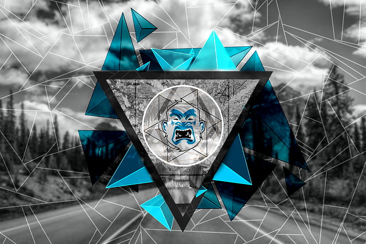 Dreieck, abstrakte, selektive Färbung, digitale Kunst, HD-Hintergrundbild