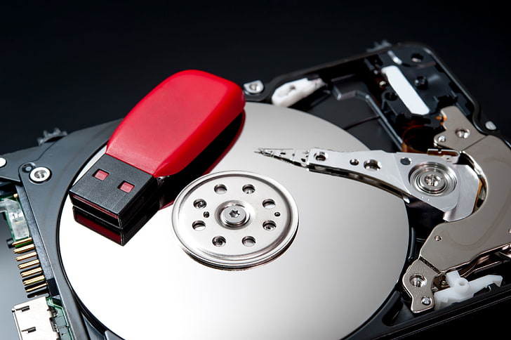 computers, hard disk, pendrive, storage devices, HD wallpaper