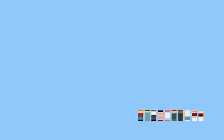 minimalism, blue background, Futurama, cyan background, cyan, HD wallpaper