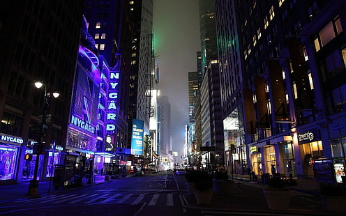المدينة ، الليل ، أضواء المدينة ، الشارع ، الحركة ، الحياة، خلفية HD HD wallpaper