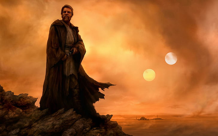 Obi-Wan Kenobi - Guerra nas Estrelas, homem vestindo pintura com manto com capuz, filmes, 1920x1200, guerra nas estrelas, obi-wan kenobi, HD papel de parede