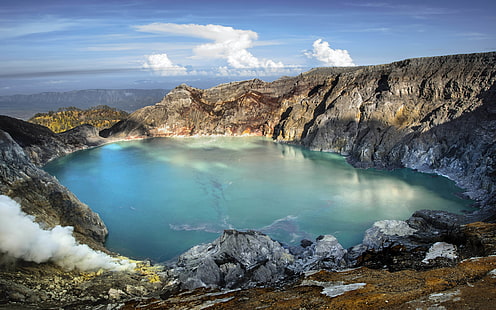 インドネシア東ジャワのカワ・イジェン火山複合体は、バニュワンギ・リージェンシーの壁紙にある複合火山​​群です。Hd 5200×3250、 HDデスクトップの壁紙 HD wallpaper