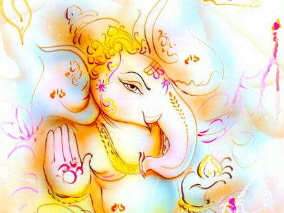Ganesha Sanat, Lord Ganesha duvar kağıdı, Tanrı, Lord Ganesha, güzel, sanat, ganesha, HD masaüstü duvar kağıdı HD wallpaper