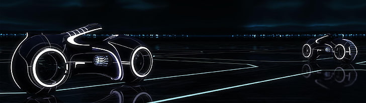 Light Cycle, movies, Multiple Display, Tron: Legacy, HD wallpaper