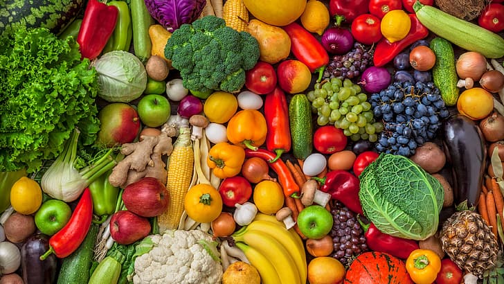 ainda vida, legumes, comida, frutas, HD papel de parede