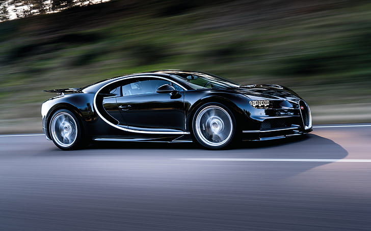Bugatti Chiron, Super Car, vehículo, automóvil, carretera, desenfoque de movimiento, Fondo de pantalla HD