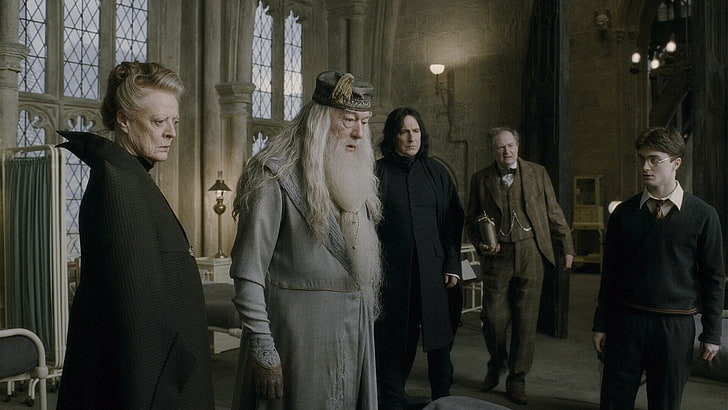 Harry Potter, Harry Potter och halvblodsprinsen, Albus Dumbledore, Horace Slughorn, Severus Snape, HD tapet